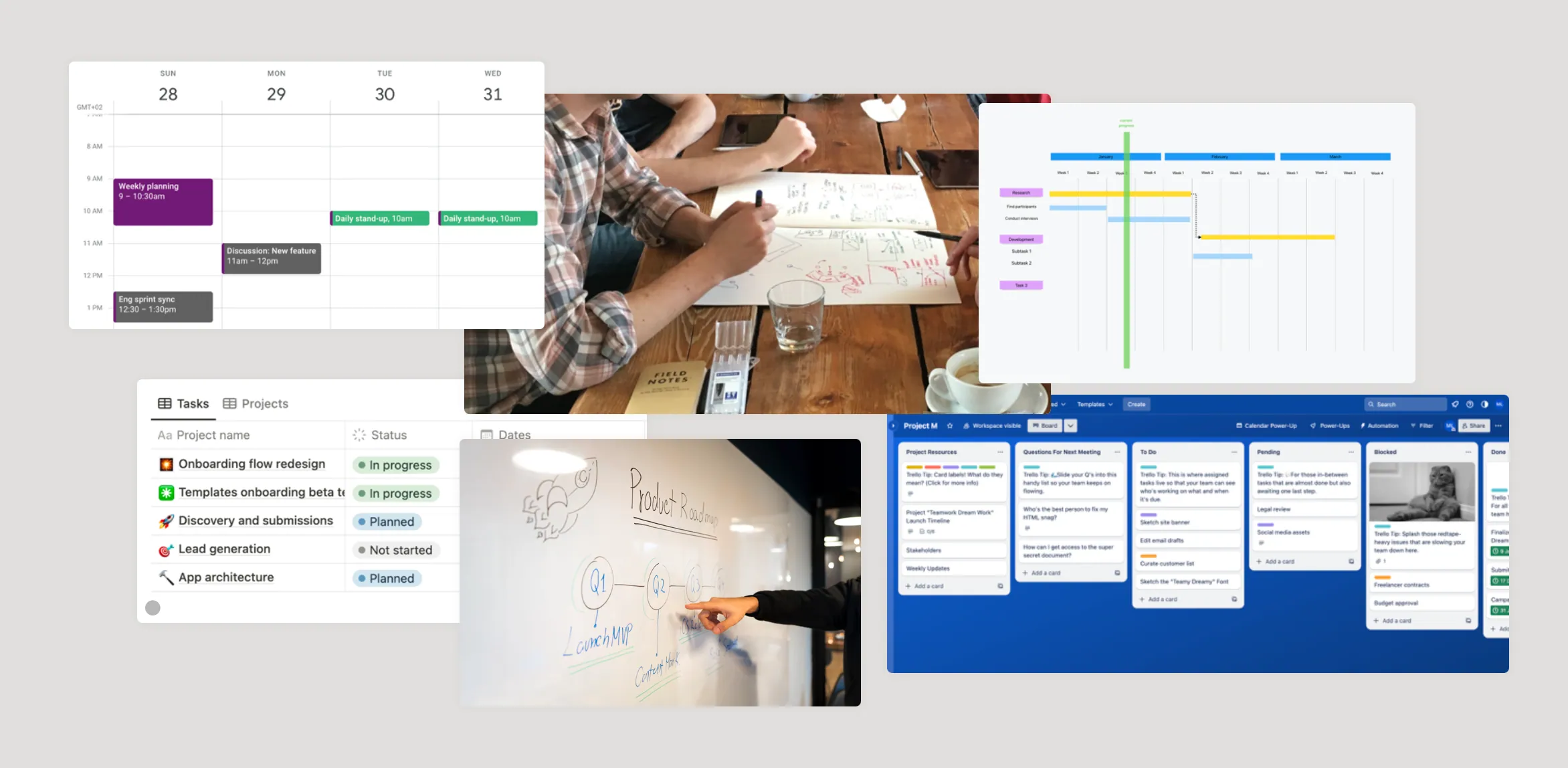 Collage of planning archetypes